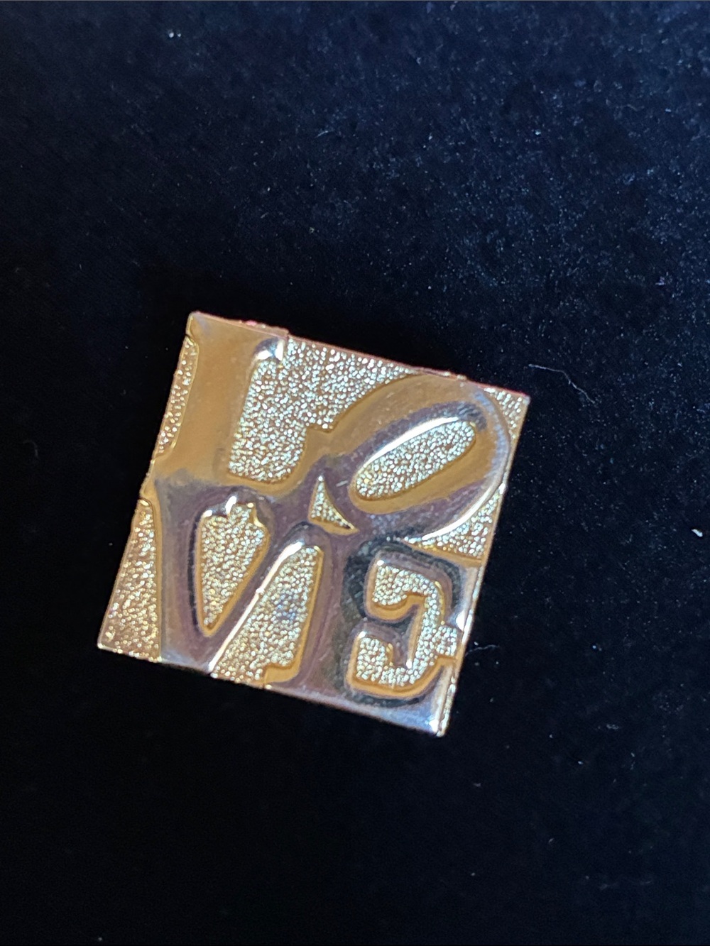 Gold LOVE Square Brooch Pin - Elegant Women's Jewelry